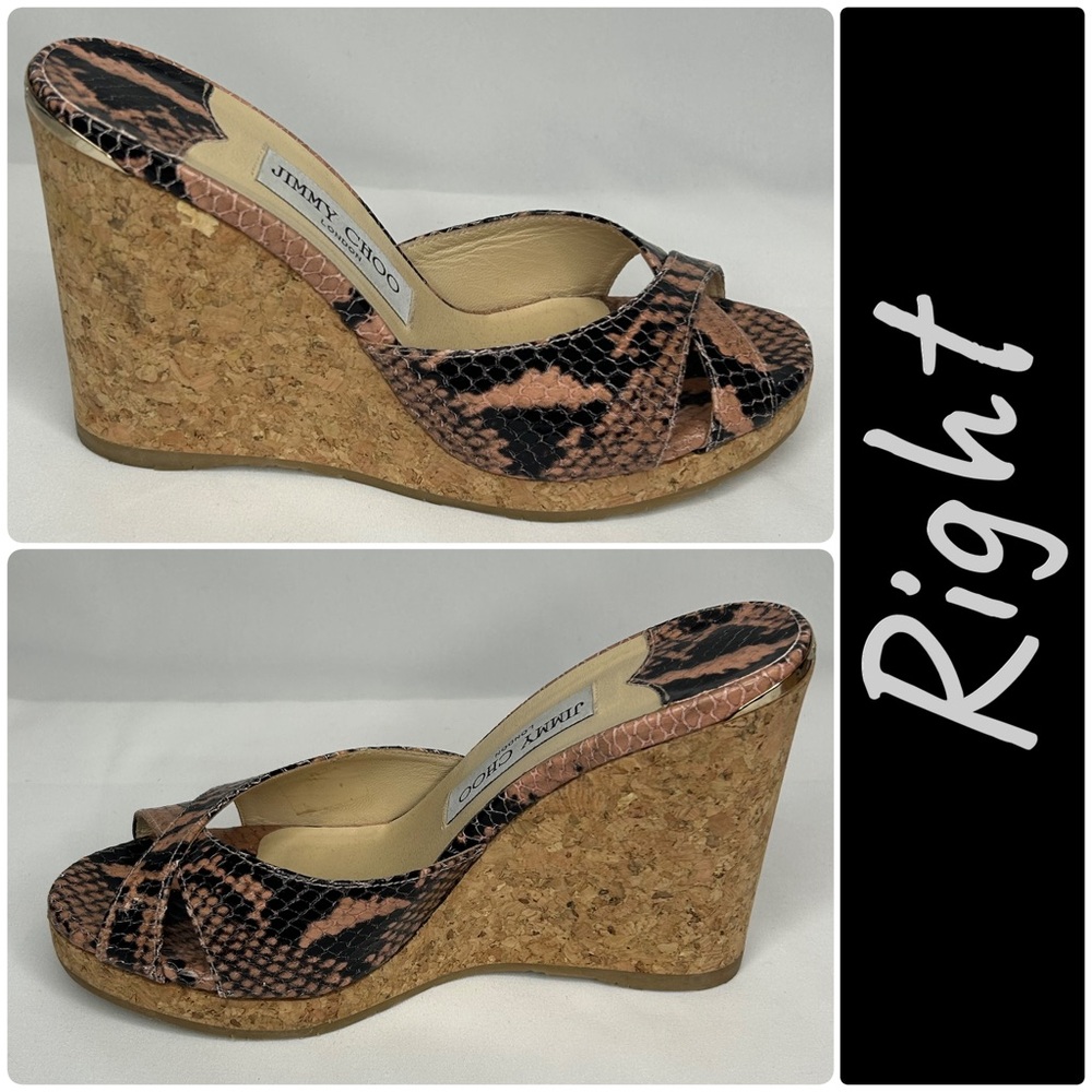 Jimmy Choo Almer 80 Snake-Effect Leather Sandals, 7.5, 37 1/2 - Picture 2 of 13